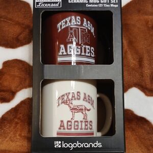 Texas A&M Aggies Ceramic Mug Set - Maroon and Cream